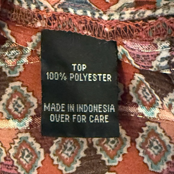 By & By Womens L Tunic‎ Cold Shoulder Laced Back Geometric Boho Whimsical Fairy - Picture 8 of 9